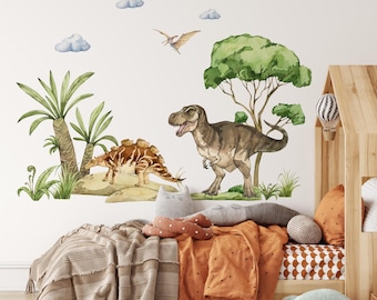 dinosaur wall decal, dinosaur wall stickers, dinosaur wall decals in boy room, dinosaur stickers, dinosaur wall art, kids wall sticker,