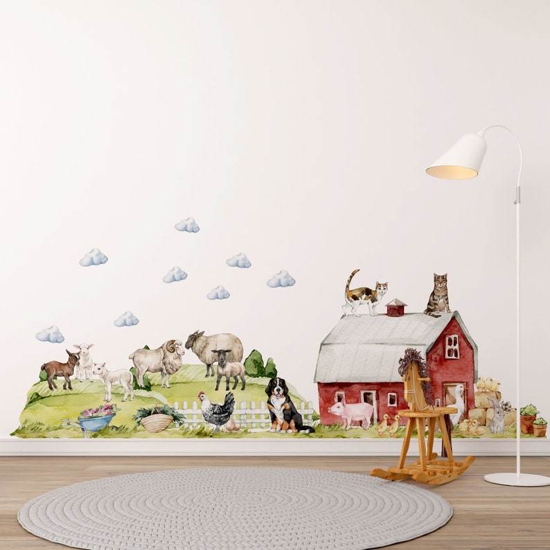 Farm Animal Nursery Decal Farm Animal Nursery Barn Farm Etsy