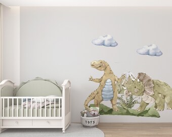 dinosaur wall decal, dinosaur wall decor, dinosaur wall stickers, T rex wall decal, dino wall stickers