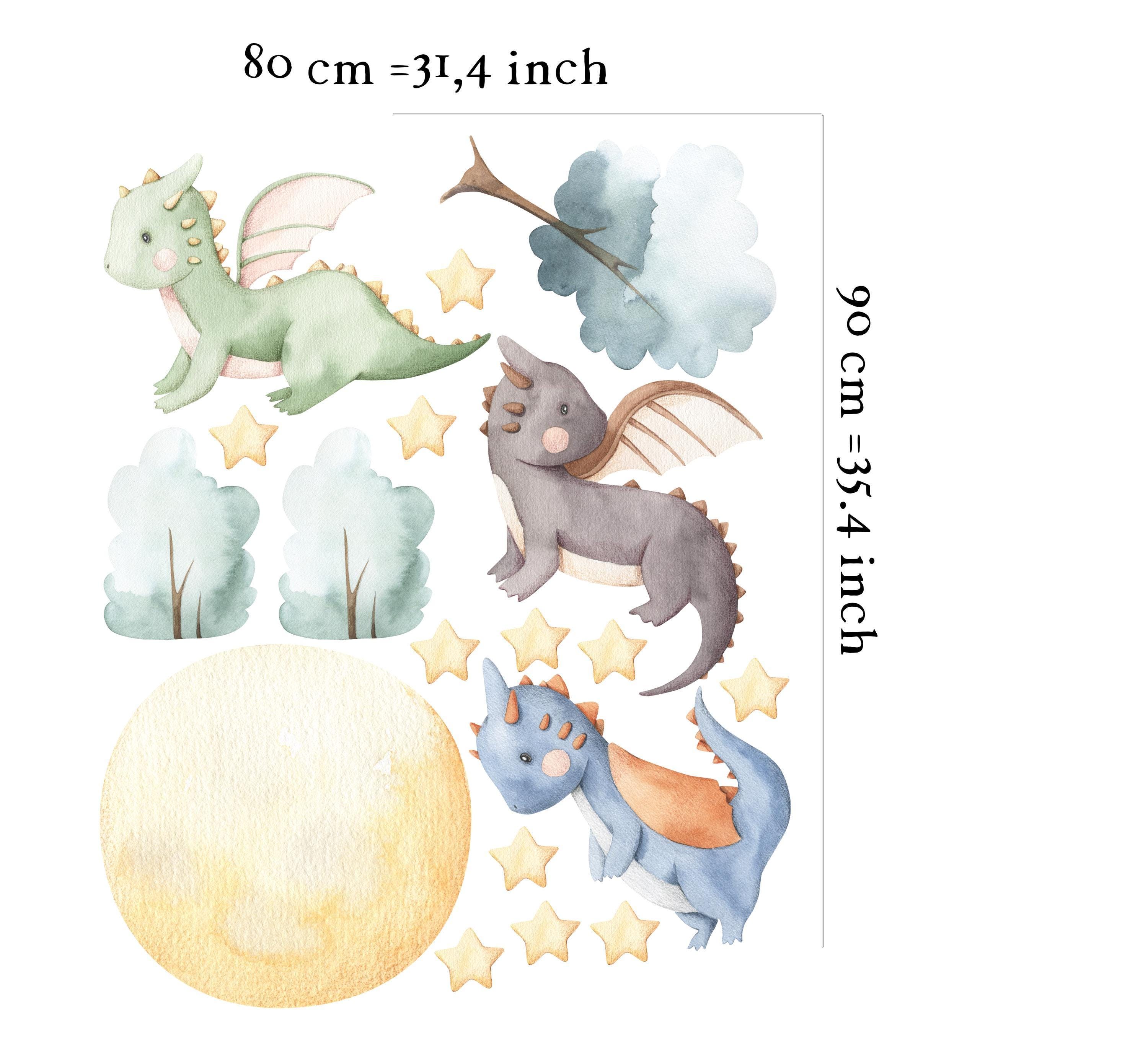 Dragon Wall Decal, Nursery Wall Decal, Dragon Decals, Kids Room Decal ...