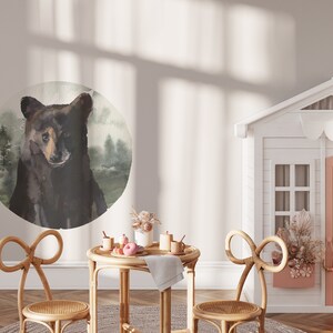 woodland bear wall decals, forest animals wall decals, baby animals woodland decor