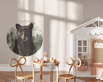 Woodland Bear Wall Decals, Forest Animal Decor