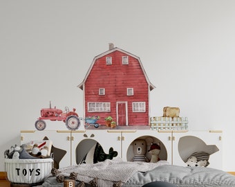 Farm Nursery Wall Decal, Barn, Tractor, Country Decor