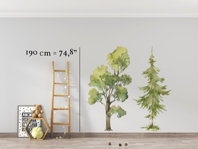 Large trees wall decal, forest wall decal, large forest wall decal, kids wall decal, tree wall stickers, trees wall decals, nursery decals 2 trees 190 H