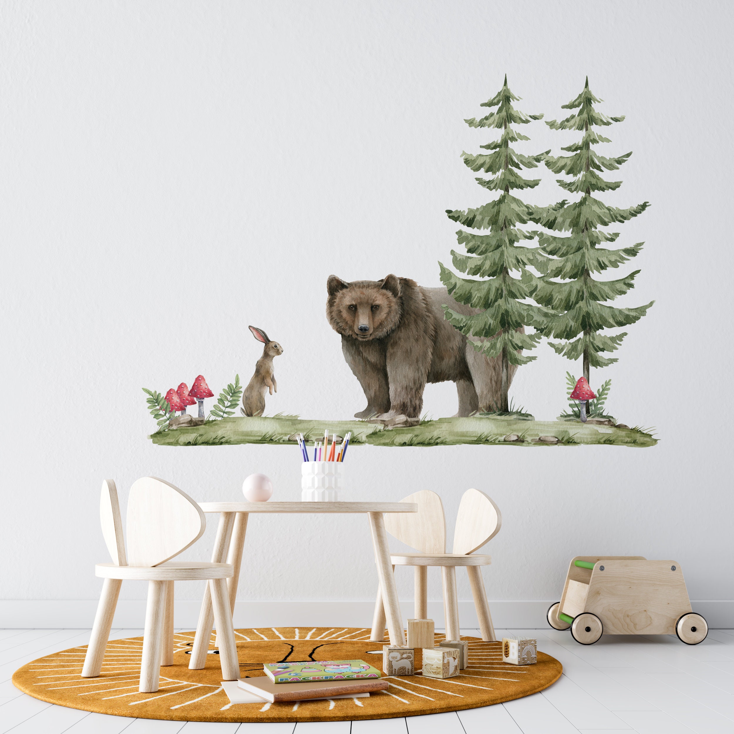 Woodland Nursery Wall Decals, Forest Animals Wall Decals, Forest Wall ...