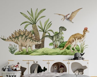 dinosaur wall decal, dinosaur stickers, dinosaur decal, dinosaur theme, dinosaur vinyl decal, Stegosaurus sticker, Jurassic