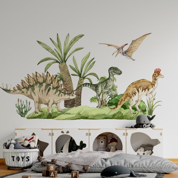 dinosaur wall decal, dinosaur stickers, dinosaur decal, dinosaur theme, dinosaur vinyl decal, Stegosaurus sticker, Jurassic