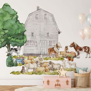 farm nursery decor, farm nursery, farm animal nursery decal,  farm animal nursery barn, farm animal nursery decor, Animals Wall Decals