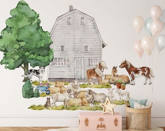 farm nursery decor, farm nursery, farm animal nursery decal,  farm animal nursery barn, farm animal nursery decor, Animals Wall Decals