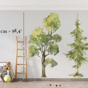 Large trees wall decal, forest wall decal, large forest wall decal, kids wall decal, tree wall stickers, trees wall decals, nursery decals 2 trees 250 cm H