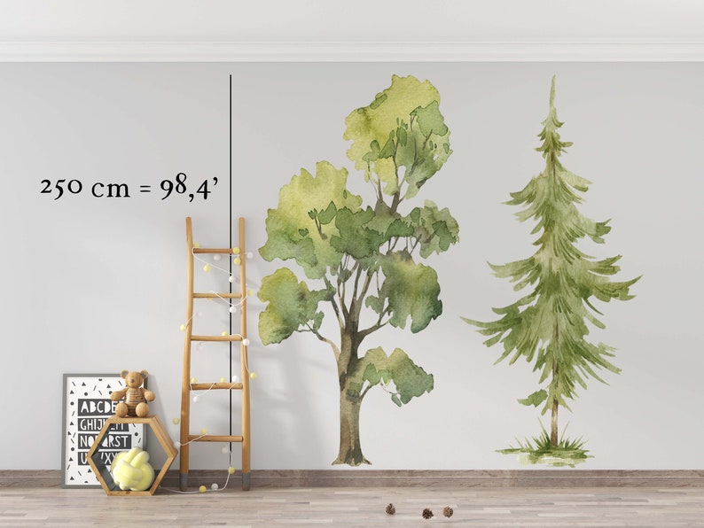 Large trees wall decal, forest wall decal, large forest wall decal, kids wall decal, tree wall stickers, trees wall decals, nursery decals 2 trees 250 cm H