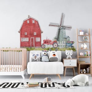 Farm Nursery Wall Decals, nursery wall decals, Animal Farm Wall Decor, Cute Farm Animals Nursery Decals