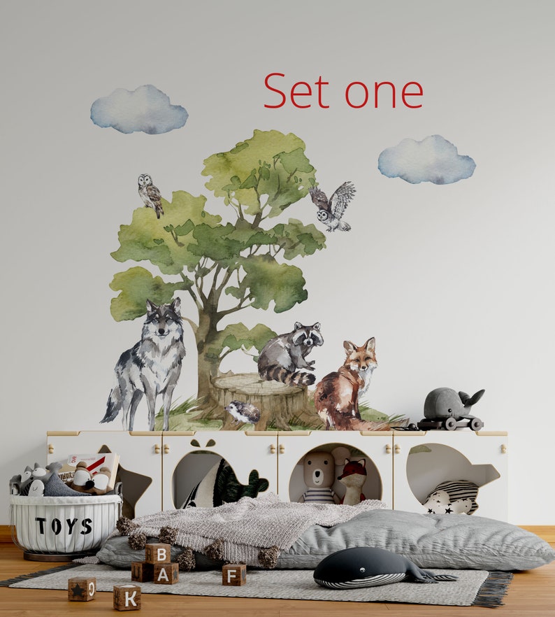 Forest Wall Decals Nursery Decal Woodland Wall Decals Etsy