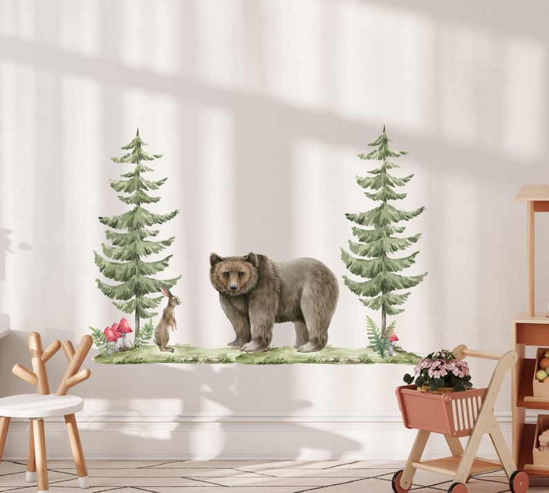 Woodland Nursery Wall Decals, Forest Animals Wall Decals, Forest Wall ...
