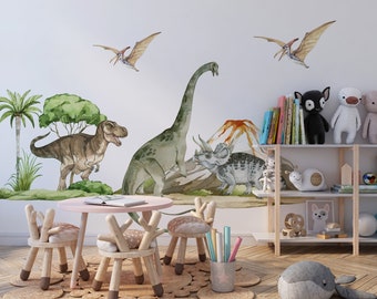 Dinosaur wall decals for kids room, dinosaur wall stickers