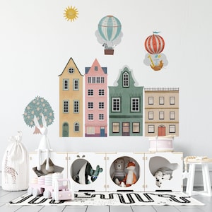 XL nursery wall decals, nursery wall stickers, house wall decals, city wall decals,