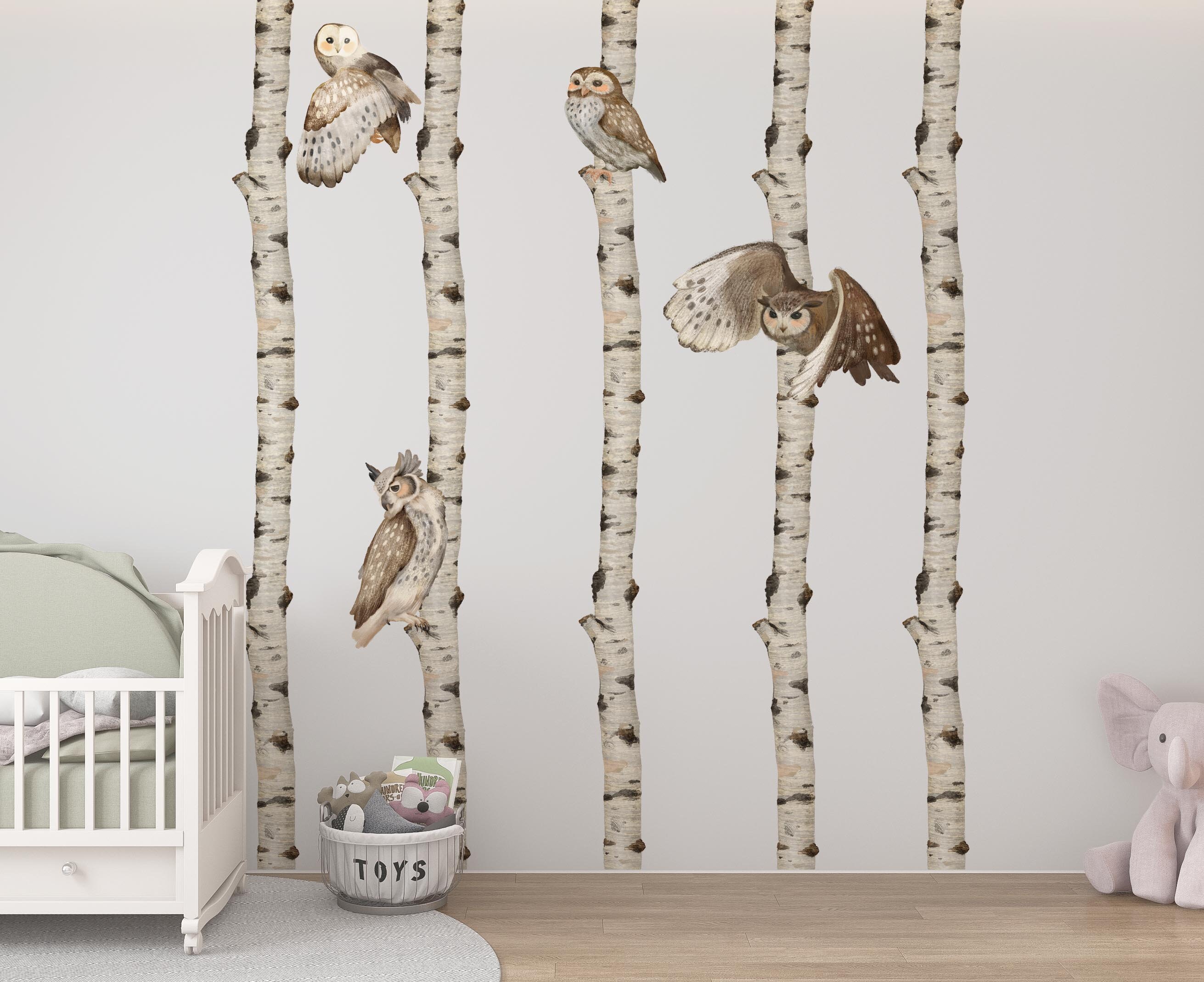 Nursery Birch Tree Decal, Tree Wall Decal, Birch Tree Decor, Birch ...