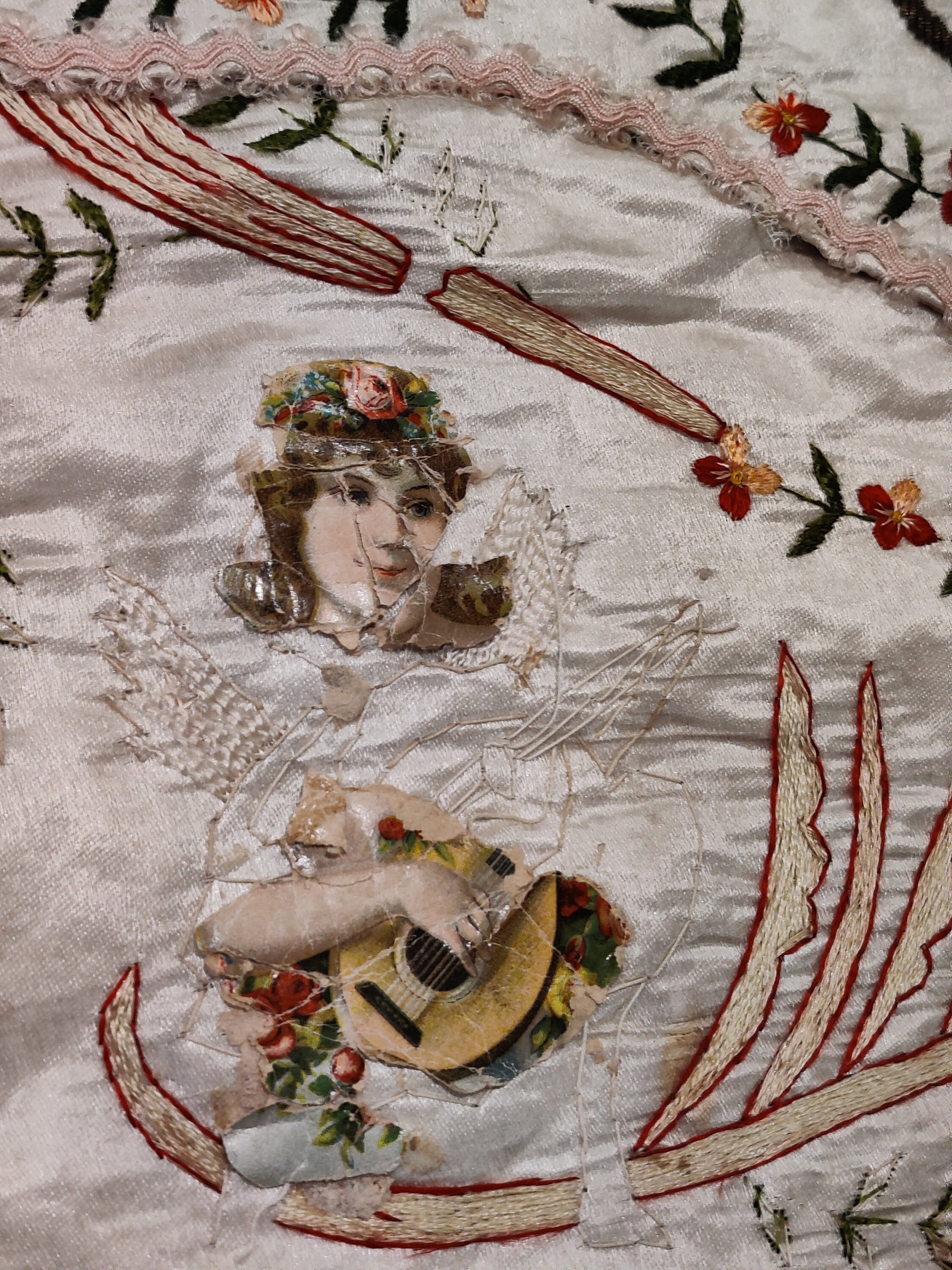 Antique Satin Pillowcase Embroidered Monogram Initials Etsy