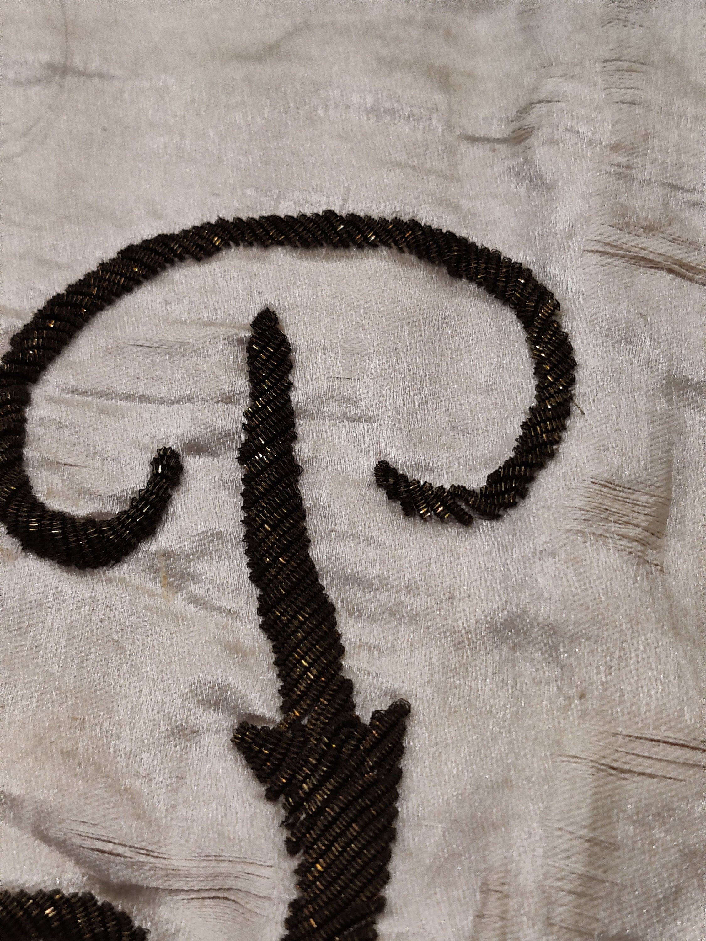 Antique Satin Pillowcase Embroidered Monogram Initials Etsy