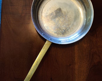 Vintage Copper and Brass Copral Portugal Metal Pan Frying Medium skillet
