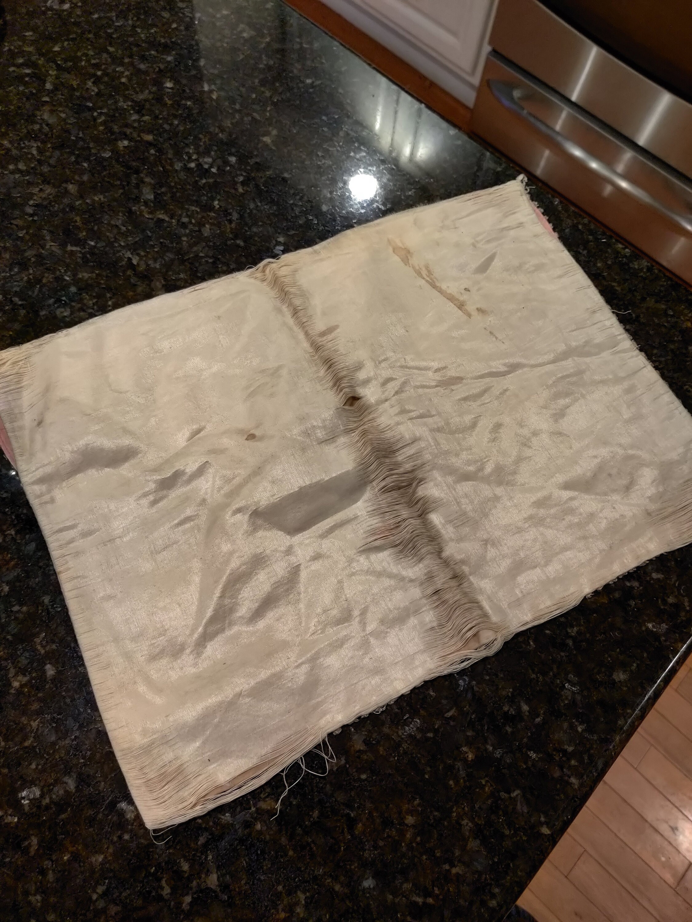 Antique Satin Pillowcase Embroidered Monogram Initials Etsy