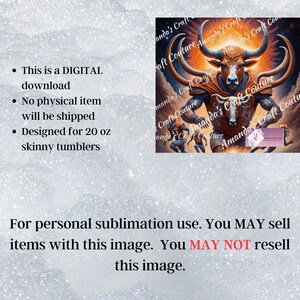 Puede incluir: Descarga digital de un dise&ntilde;o de sublimaci&oacute;n que presenta un toro con armadura de f&uacute;tbol corriendo con otros jugadores. El dise&ntilde;o es adecuado para vasos delgados de 20 oz. Solo para uso personal. Puedes vender art&iacute;culos con esta imagen, pero no puedes revender la imagen.
