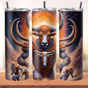 Texas Longhorn 20 ounce skinny tumbler sublimation wrap design college personalized custom digital file download Football template Clipart