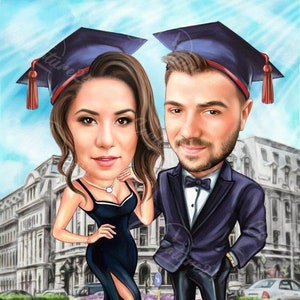 Graduation Caricature, Graduation Portrait, Caricature from Photo, Digital Portrait, Graduation Gift, Caricature Portrait, Personalized Gift