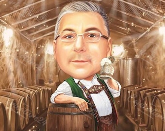 Benutzerdefinierte Ruhestand Karikatur, Ruhestand Porträt, Karikatur vom Foto, Ruhestand Geschenk, Karikatur Porträt, Personalisiertes Geschenk
