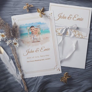 Tarjeta de boda personalizada, tarjetas de felicitación de boda personalizadas