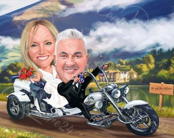 Wedding Portrait Gift: Personalized Artwork for Newlyweds