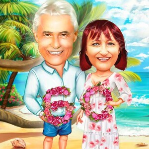 Caricature Anniversary Gift, Caricature Drawing, Caricature For Wedding Anniversary