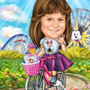 Girl caricature, Girl Portrait, Caricature from Photo, Gifts for girls, Digital Portrait, Girl Gift, Caricature Portrait, Personalized Gift