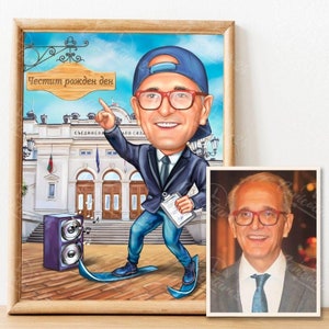 Aangepaste karikatuur van foto - pensioengeschenk, pensioenkarikatuur, karikatuur van foto, karikatuurportret, gepersonaliseerd cadeau