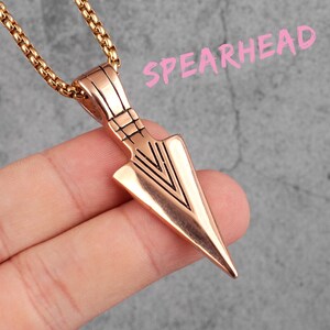 Silver Punk Trident Three-Pronged Spear Pendant Necklace - 24" Chain Men's Biker Jewelry
