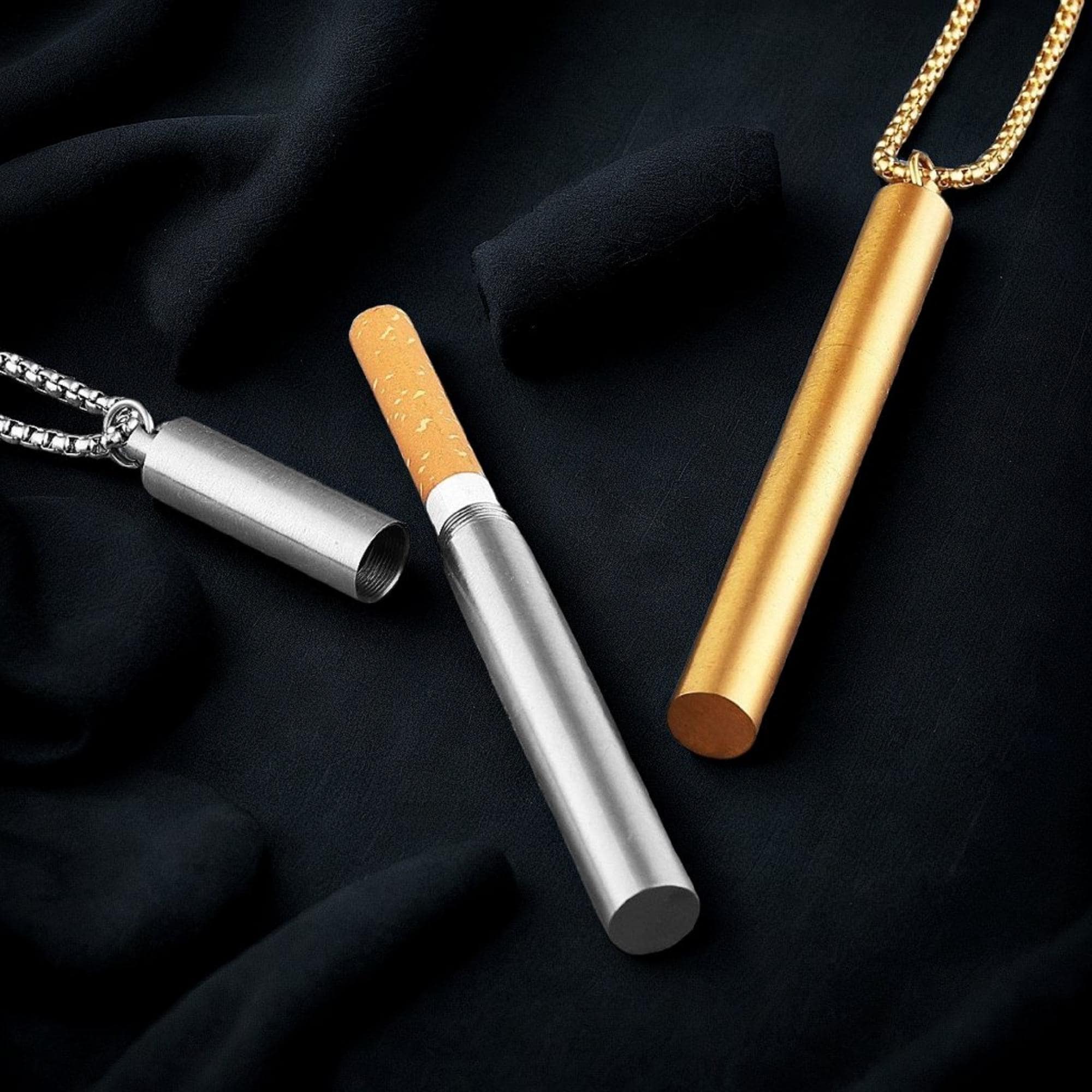 cigarette replacement necklace Breathing to Quit Smoking and Vaping with Refillable Mint Pods Stop Smoking Aids Fidget Necklace for Anxiety Relief Smokeless Inhaler for Adults (Maple) : Health & Household Enamel on 18k yellow gold pav set with orange and yellow sapphires and black diamonds Quit Smoking Necklace with Refillable