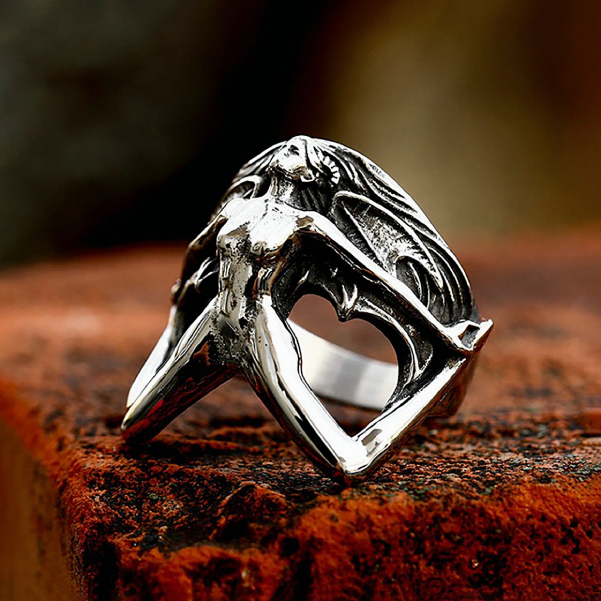 Sterling silver biker clearance rings