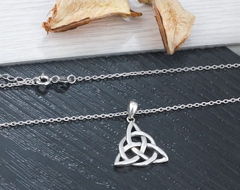 Real Silver Triquetra Trinity Knot Pendant - Celtic knot Necklace - Irish Celtic Jewelry - Necklaces & Pendants for Women - Gift for Her