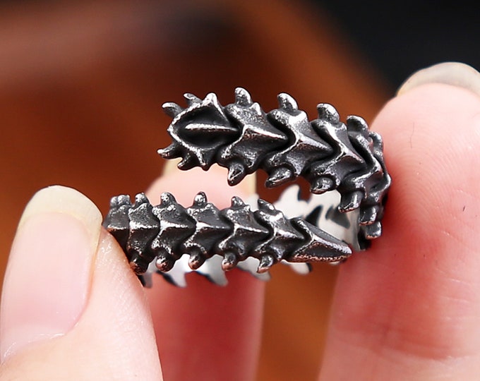 Viking Ouroboros Dragon Ring - Nordic Serpent Rings - Gothic Dragon Bone Rings - Punk Animal Ring - Retro Street Jewelry - Gift For Him