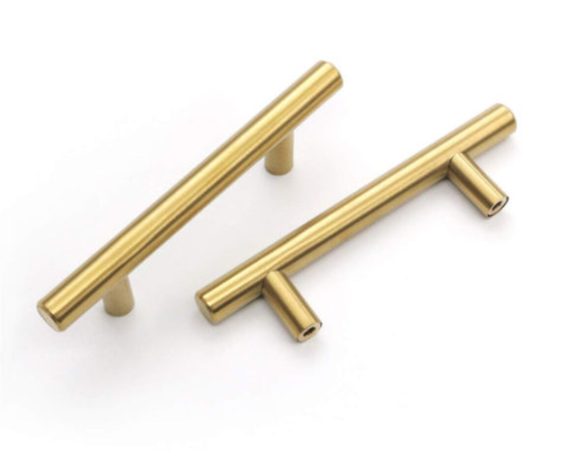 Solid Gold Kitchen Handles Drawer Pulls Etsy