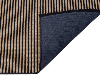 Modern Striped Rug, Yellow Home Decor, Washable Cotton Carpet