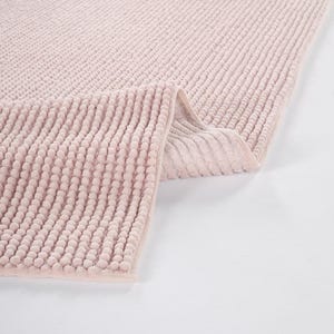 Contemporary Pink Textured Chenille Area Rug – Soft Bubble Loop Design Carpet
