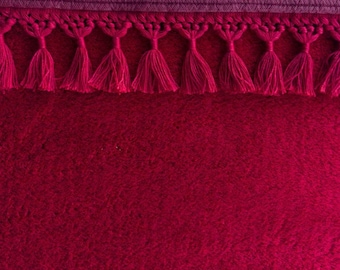 Red Fluffy Rug: Modern Fluffy Carpet with Tassels, Washable