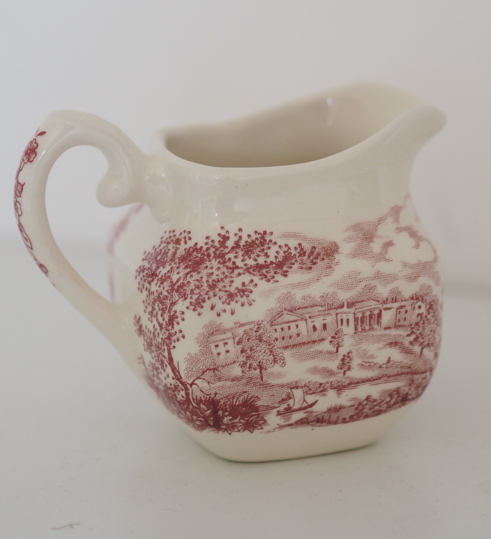 River scenes English ironstone tableware small red floral Etsy