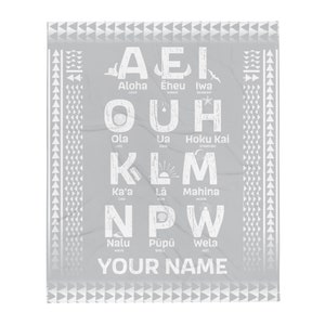 Hawaiian Alphabet Personalized Throw Blanket