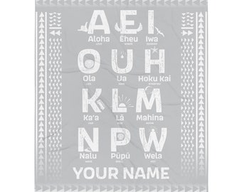 Hawaiian Alphabet Personalized Throw Blanket