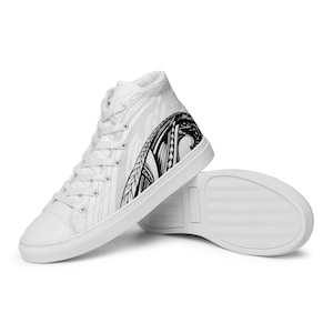 Samoan Wave Men’s high top canvas shoes
