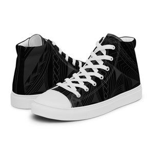 Samoan Black Tapa Canvas Shoes