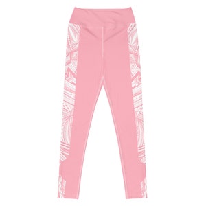 Samoan Tatau Side Pink Yoga Leggings