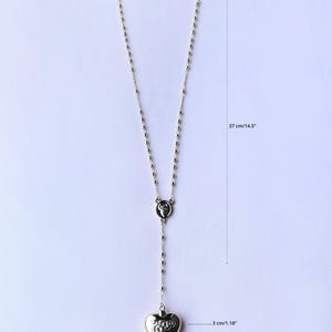 Collar con colgante de corazón, collar de cuchara de Lana Del Rey, joyería minimalista de plata. imagen 12